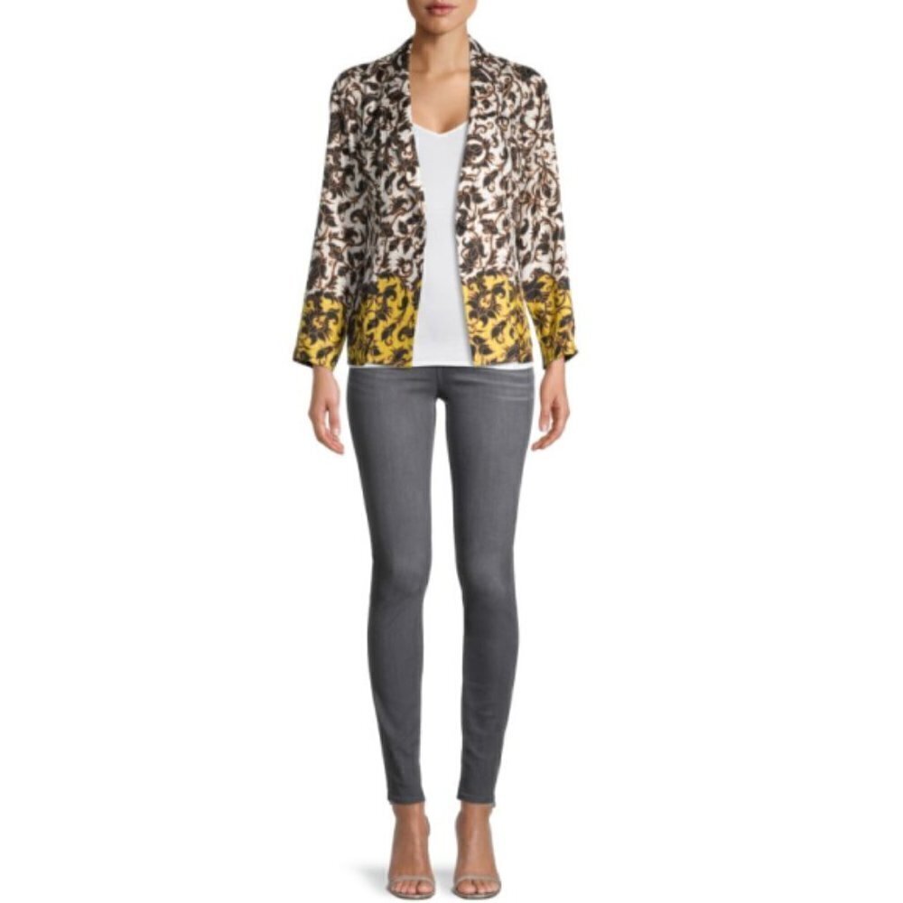 KOBI HALPERIN 'Sean' Dip-Dye Floral Silk Jacket, Marigold Multicolor